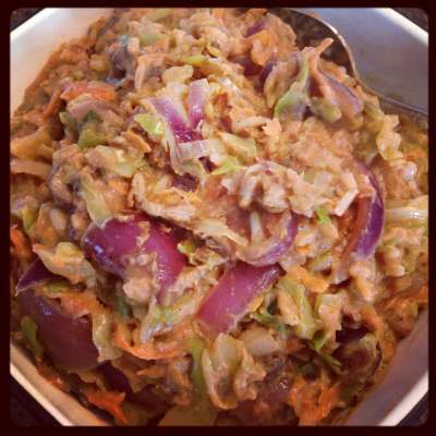 Refried Bean and Cabbage Slop